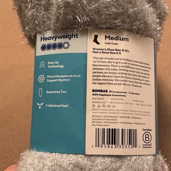 Bombas sparkly 3 pack calf socks.  Black, pink and silver - Picture 3 of 11